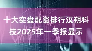 十大实盘配资排行汉朔科技2025年一季报显示